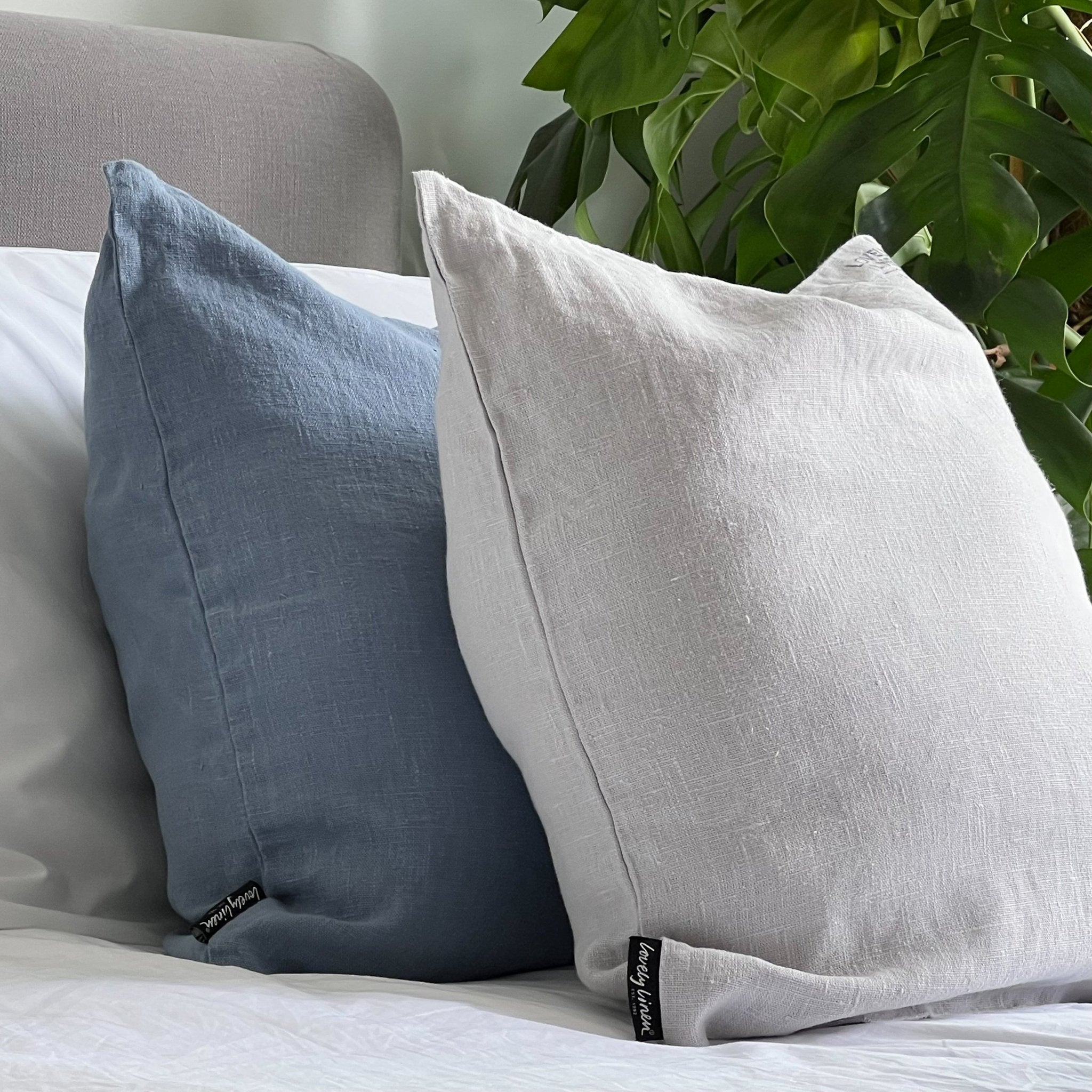 Grey linen outlet cushion