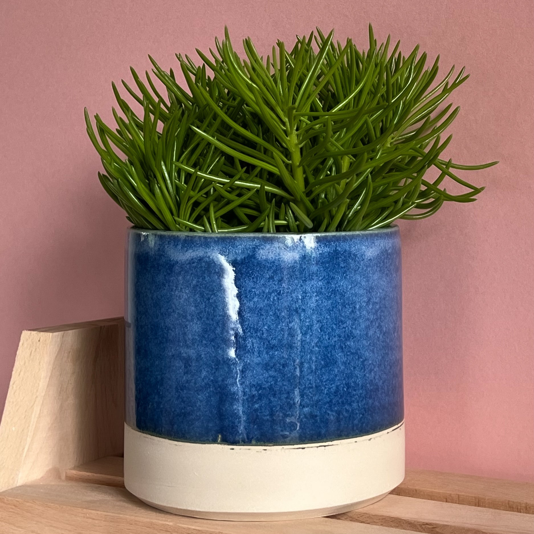 indoor ceramic plant pots uk Handmade Ceramic Indoor Plant Pot in Azure Blue