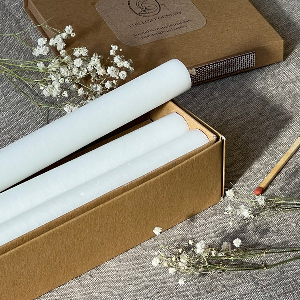 White Plant Wax Dinner Candle (Box of 6)