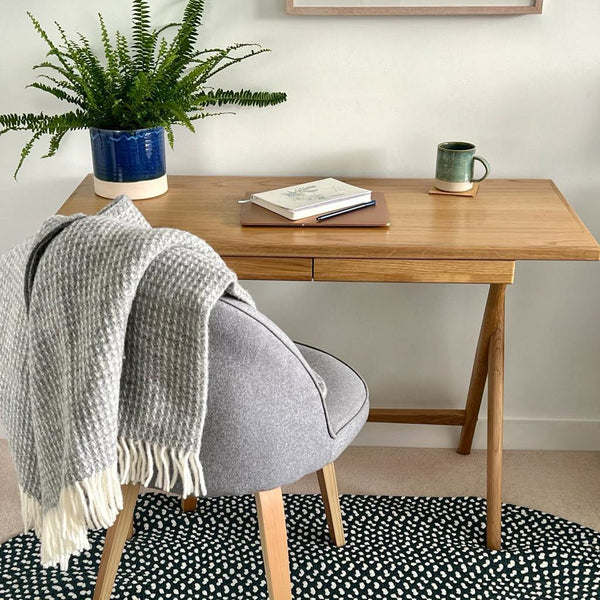 Eco Indoor Outdoor Rug In Slate Blue & Cream